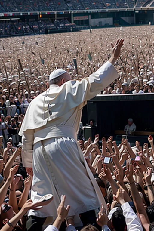 The pope on a mosh pit
