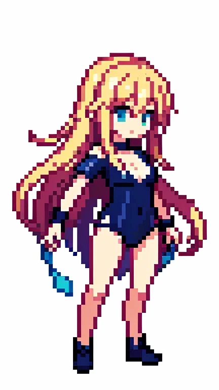 pixel art　256x256 whole body　beautiful girl