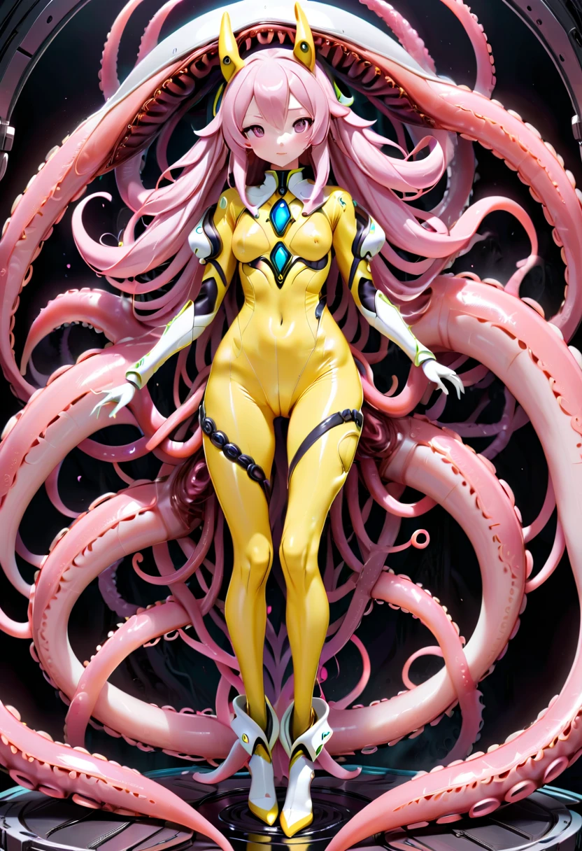 whole body concept,female,Renamon type full body suit,Full body tight suit,vagina,tentacle cockpit,pilot suit,sexaloid,Dick tentacles join pussy,gynoid,zodiac girl,seedbed,Meat walls,