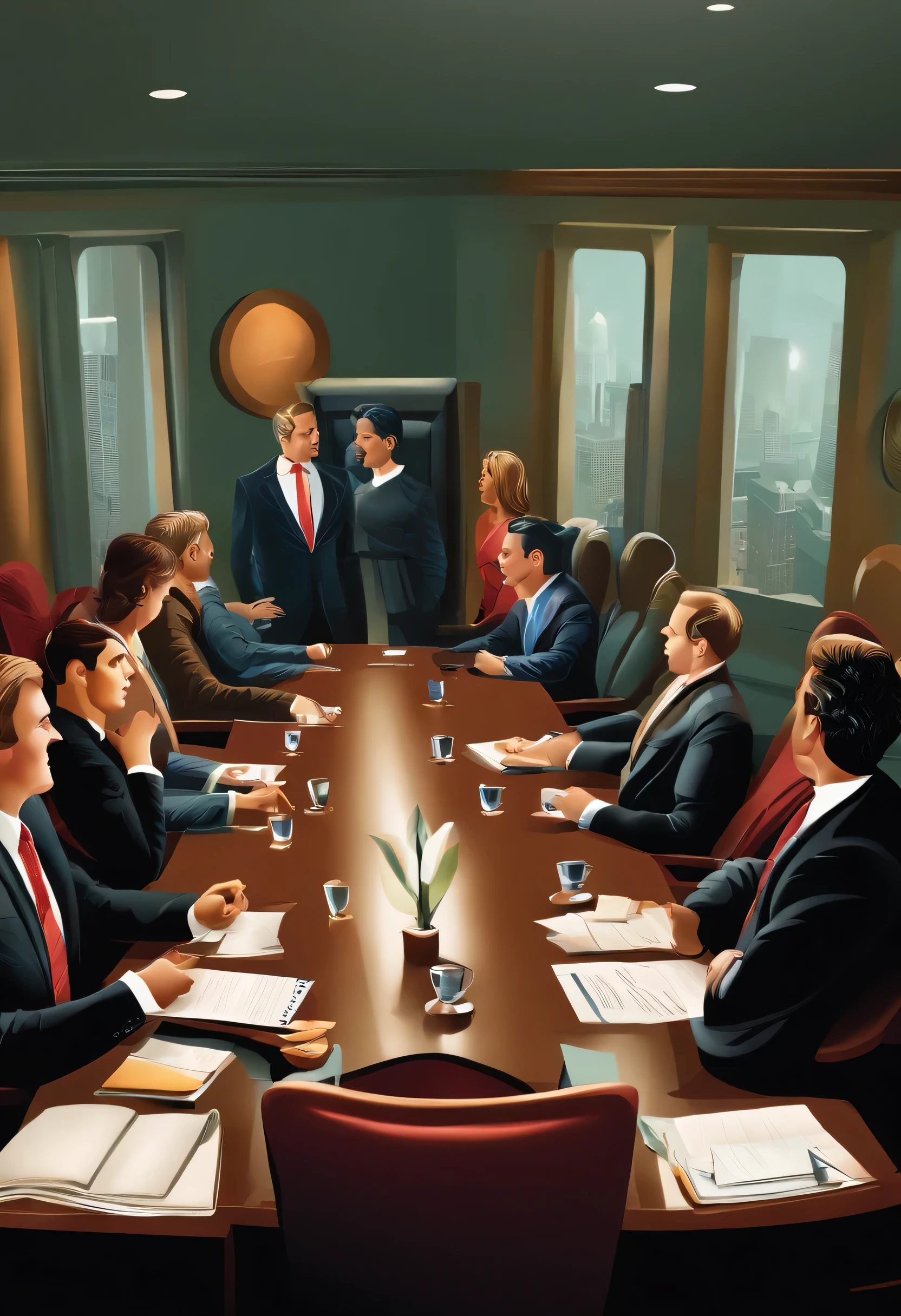 create image of a business meeting 