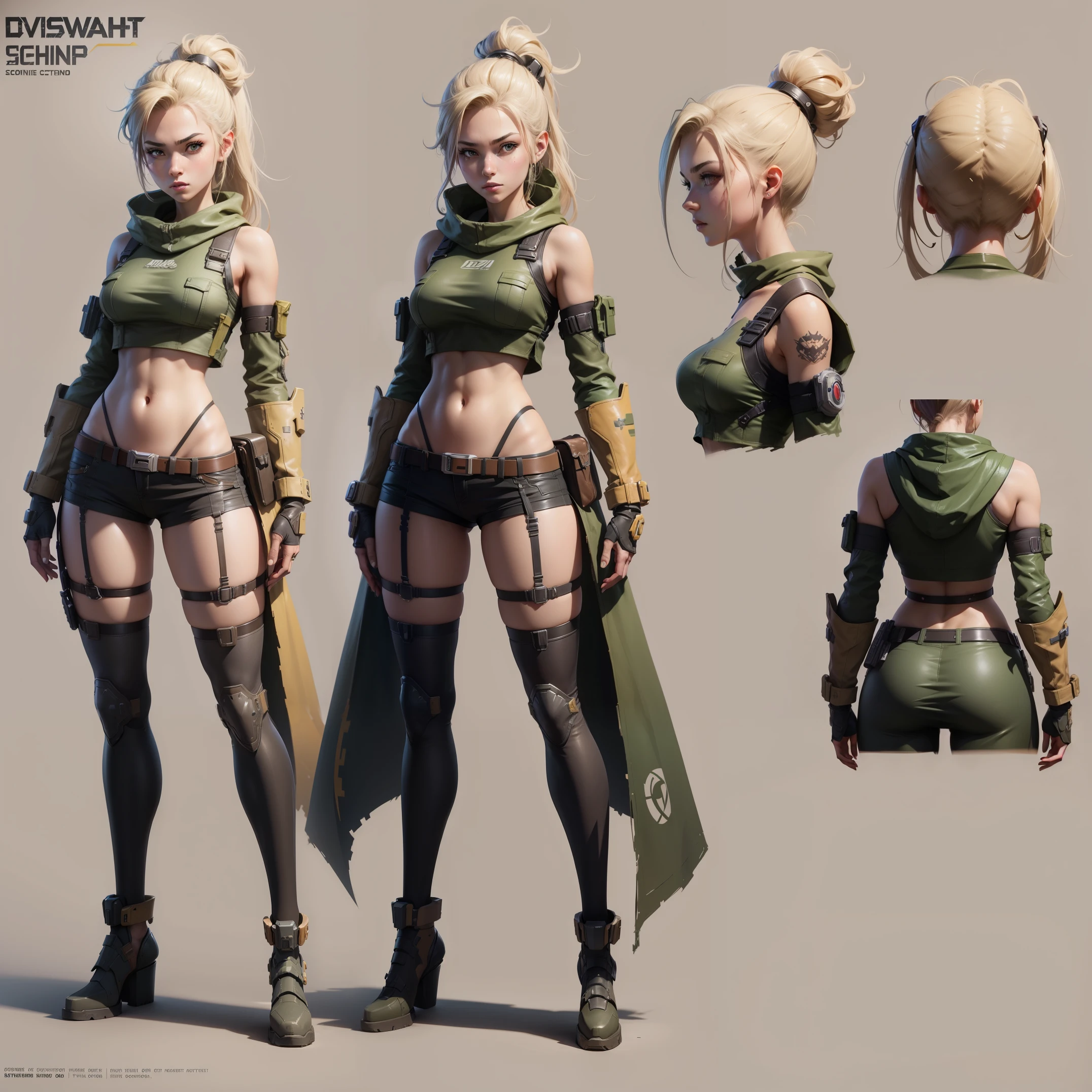 (Concept sheet of one character in the background ),(1 girl),Transparent, Detailed sketches (High quality) Overwatch video game character, video game concept, metal slug conceptual art, video game conceptual art, 2D conceptual art, game character conceptual art, video game character design, character conceptual art, conceptual art, This + conceptual art, skin concept, video game character art, conceptual art for a video game, video game conceptual art, Senior conceptual