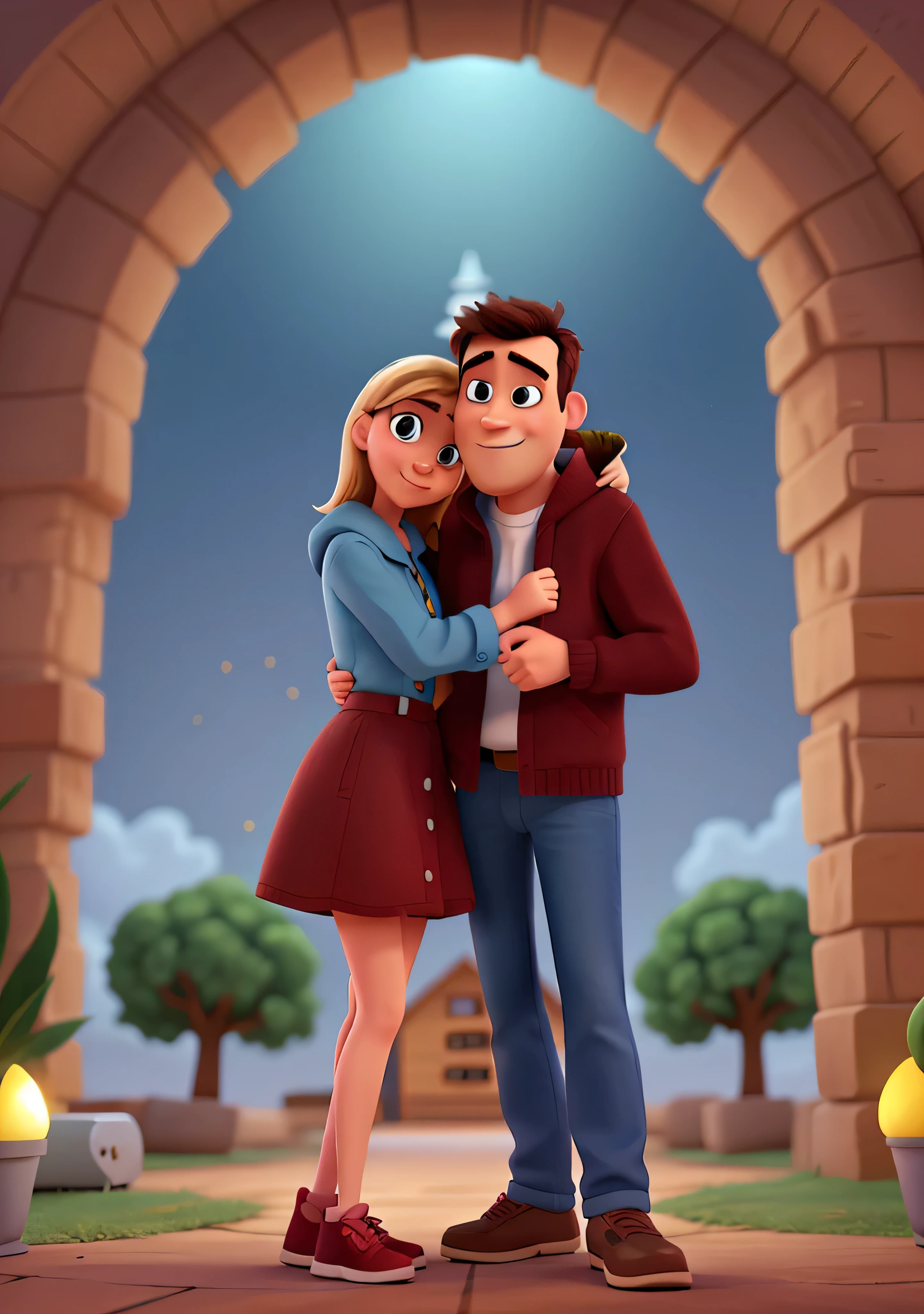 updates this illustration of a cartoon couple in Pixar style
