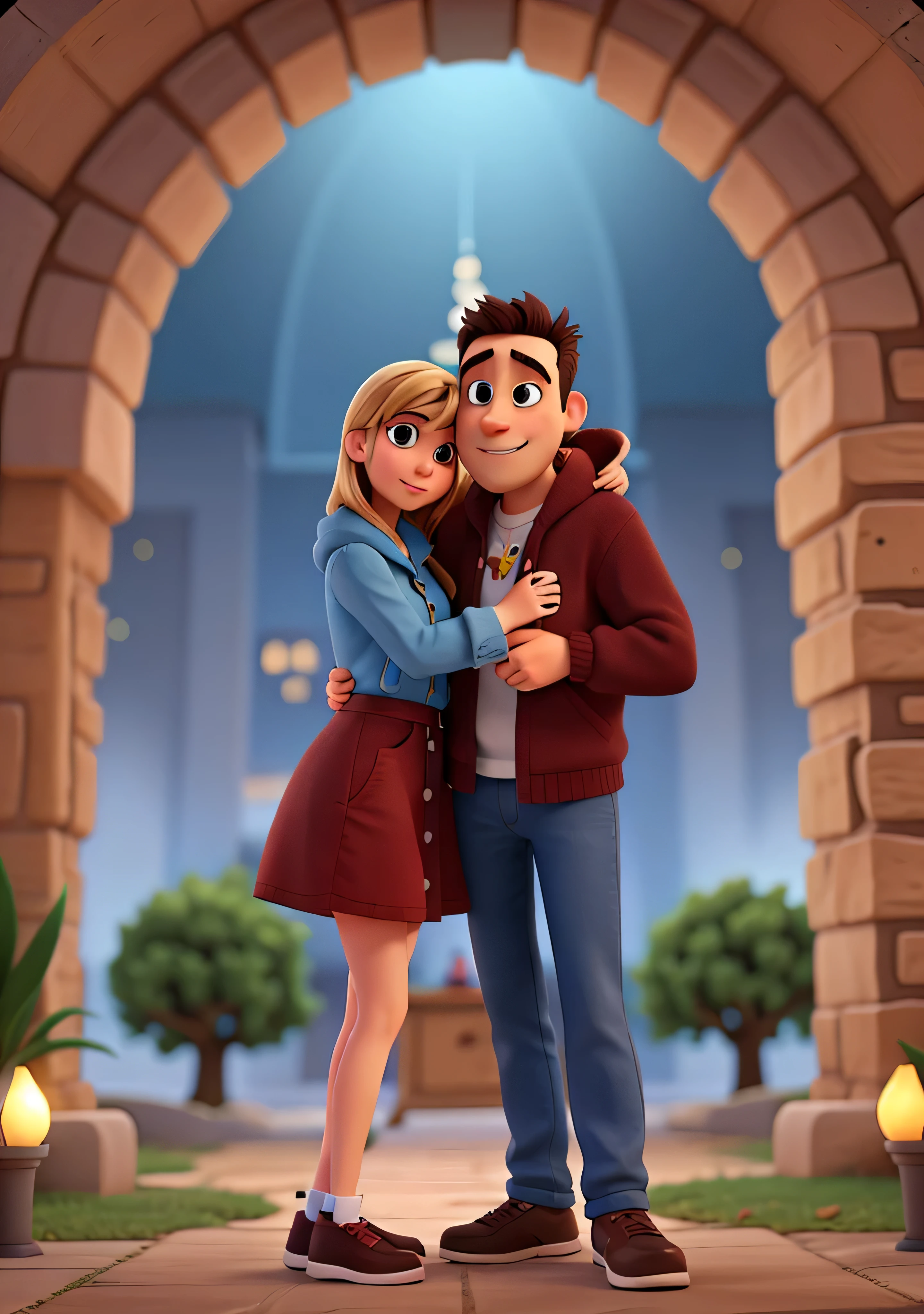updates this illustration of a cartoon couple in Pixar style