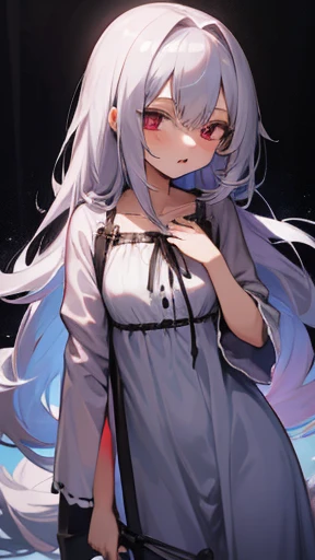 Girl, silver hair, Shakugan, , vampire tribe, long hair, height 156cm, nightgown