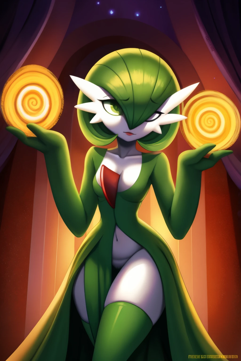 Gardevoir, empty eyes, spiral eyes, enchanted, entraced, hypnotized