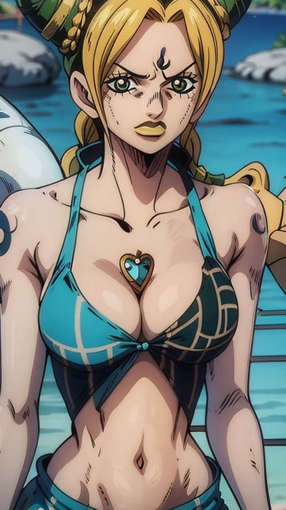 Jolyne Kujo (JoJo's Bizarre Adventure) e Nami (One Piece) se abraçando