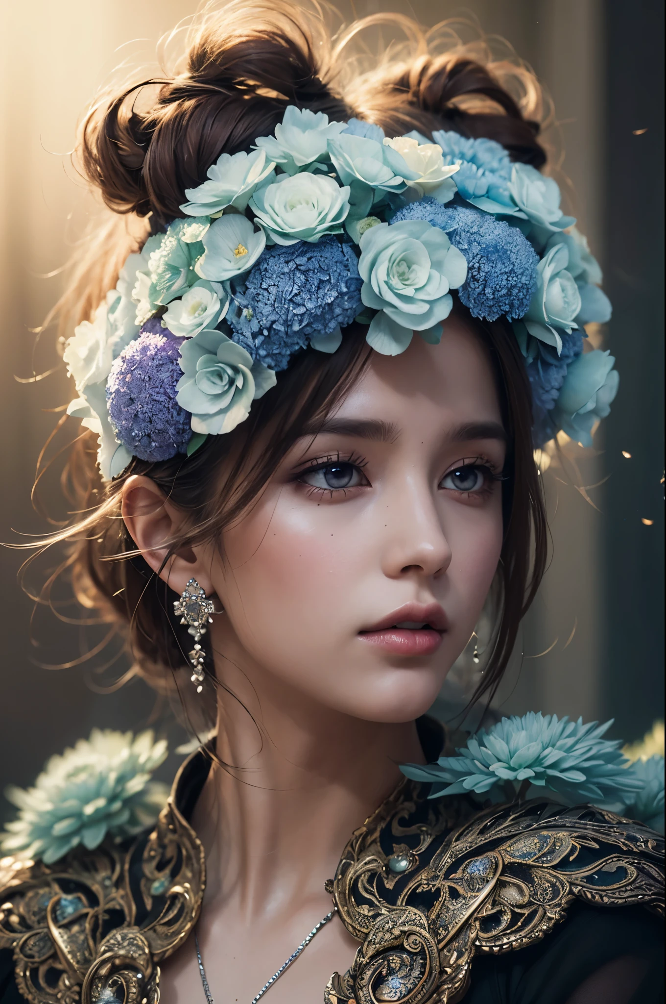 fog, light, dust, royal fractal, holographic cosmic flowers, illustration, mixed technique by Pablo Amaringo "Merriam, Nikolina Petolas, Peter Grik, Dariusz Klimczak, surreal hallucinatory, intricately detailed sharp focus", digital art, perfect composition, beautiful detailed, intricate, insanely detailed octane rendering trending on artstation, 8k art photography, photorealistic concept