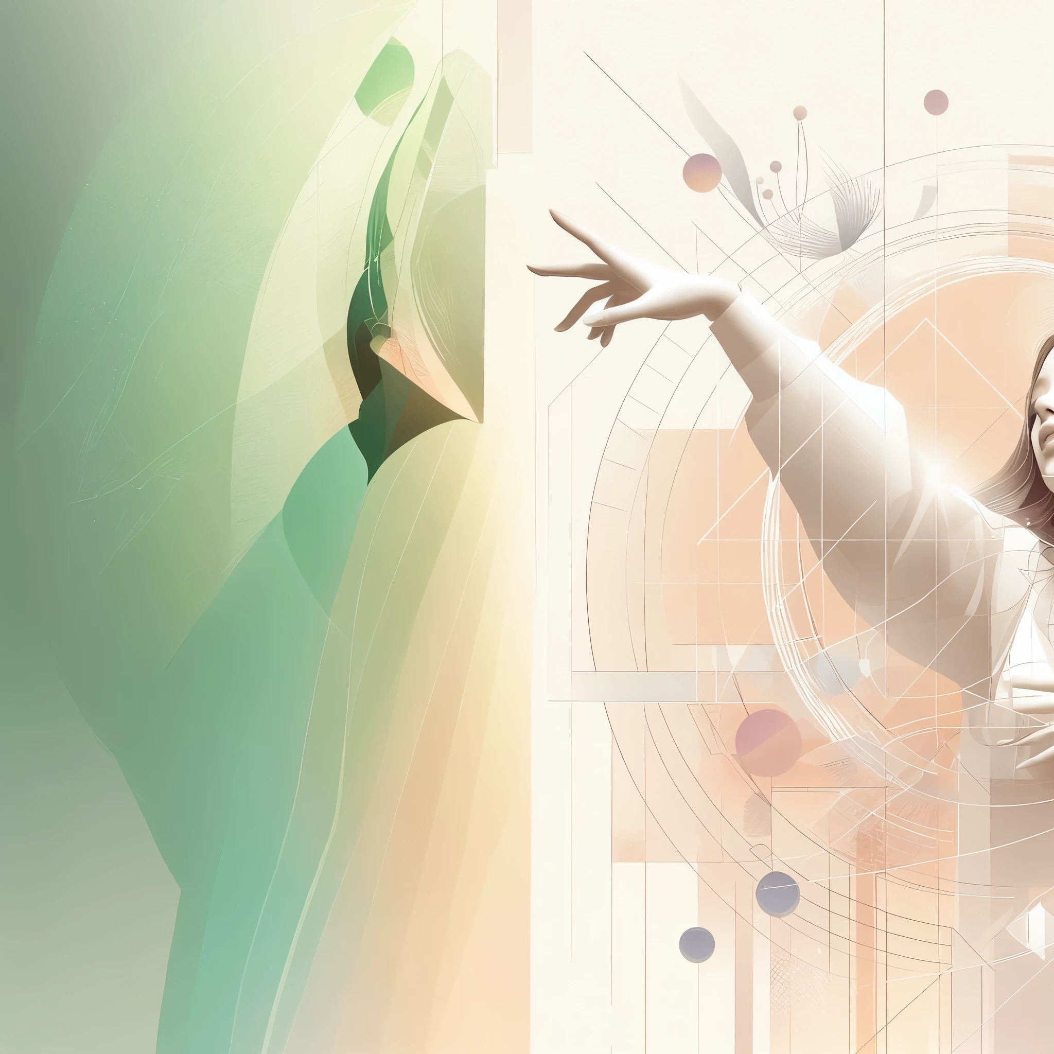 There is a woman standing in front of a wall, digital illustration radiating, exquisite digital illustration, a beautiful art illustration, ilustraciones vectoriales, Martin entonces, hermosa obra de arte digital, arte promocional, beautiful digital illustration, por Kurt Roesch, Anna Ditman, exquisito arte digital, arte ilustrador de adobe, Arte vectorial, stunning digital illustration with beautiful light background