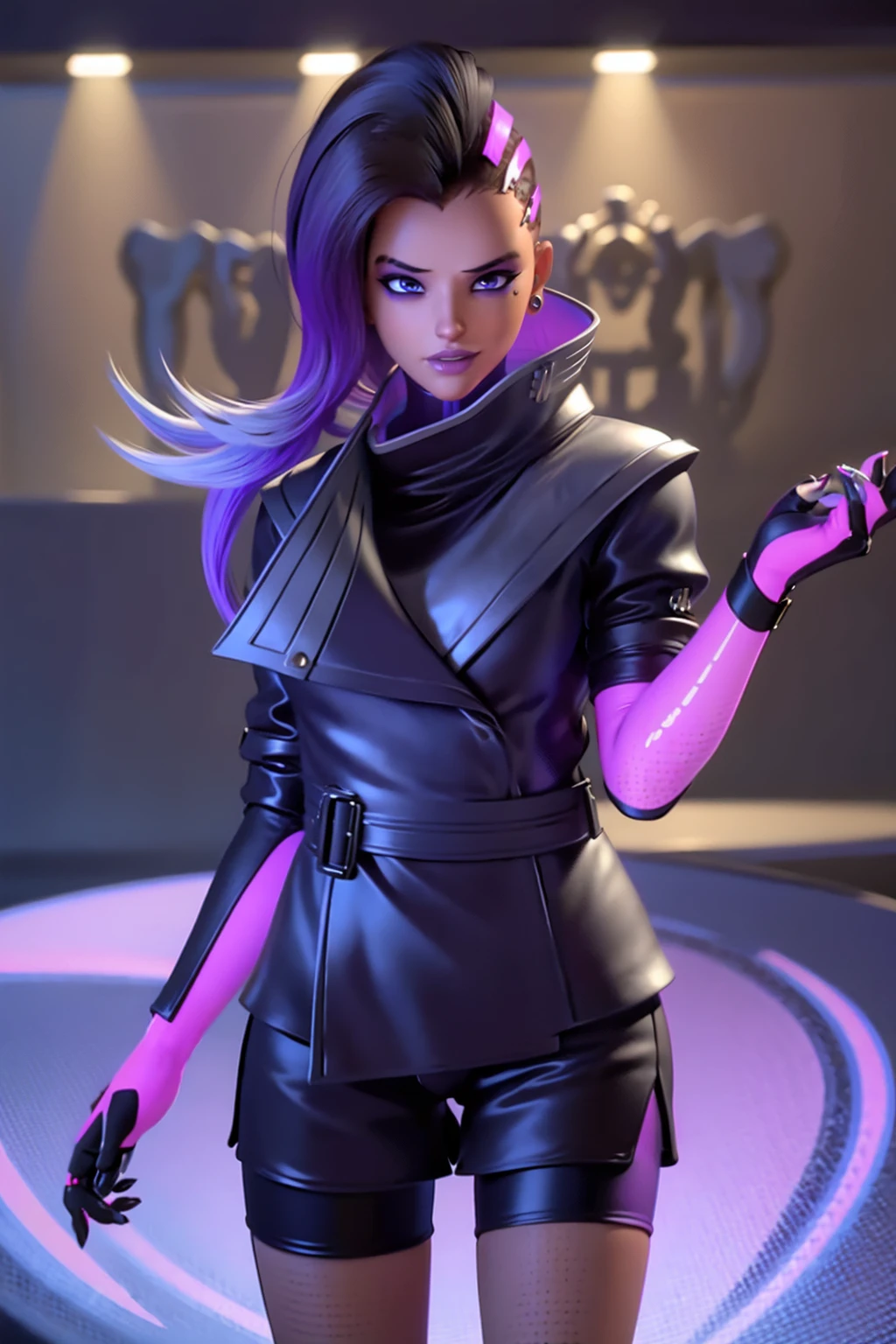 realistic, realism, photorealism, photo-realistic, high contrast, (photorealistic:1.4), 8k high definition detailed realistic, (best quality, masterpiece:1.2), NSFW, photon mapping, radiosity, physically-based rendering, best quality, highly detailed, owsombra, full body, inside, coat, light in hand, holding light,