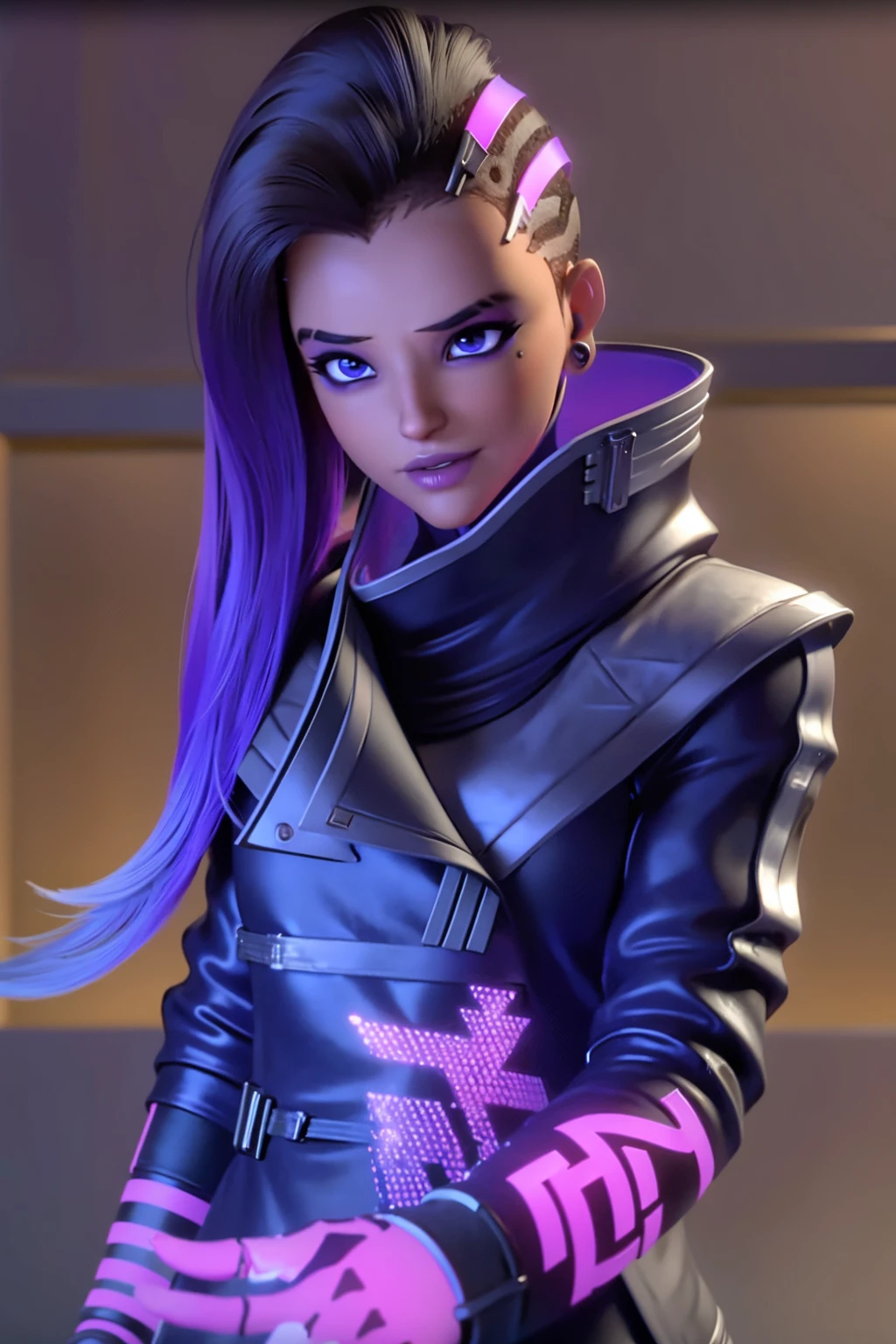 realistic, realism, photorealism, photo-realistic, high contrast, (photorealistic:1.4), 8k high definition detailed realistic, (best quality, masterpiece:1.2), NSFW,  photon mapping, radiosity, physically-based rendering, best quality, highly detailed, owsombra, full body, inside, coat, light in hand, holding light,