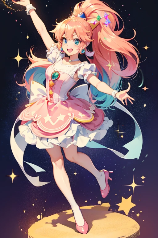 Peach from Mario Bros. glitter; holograpy