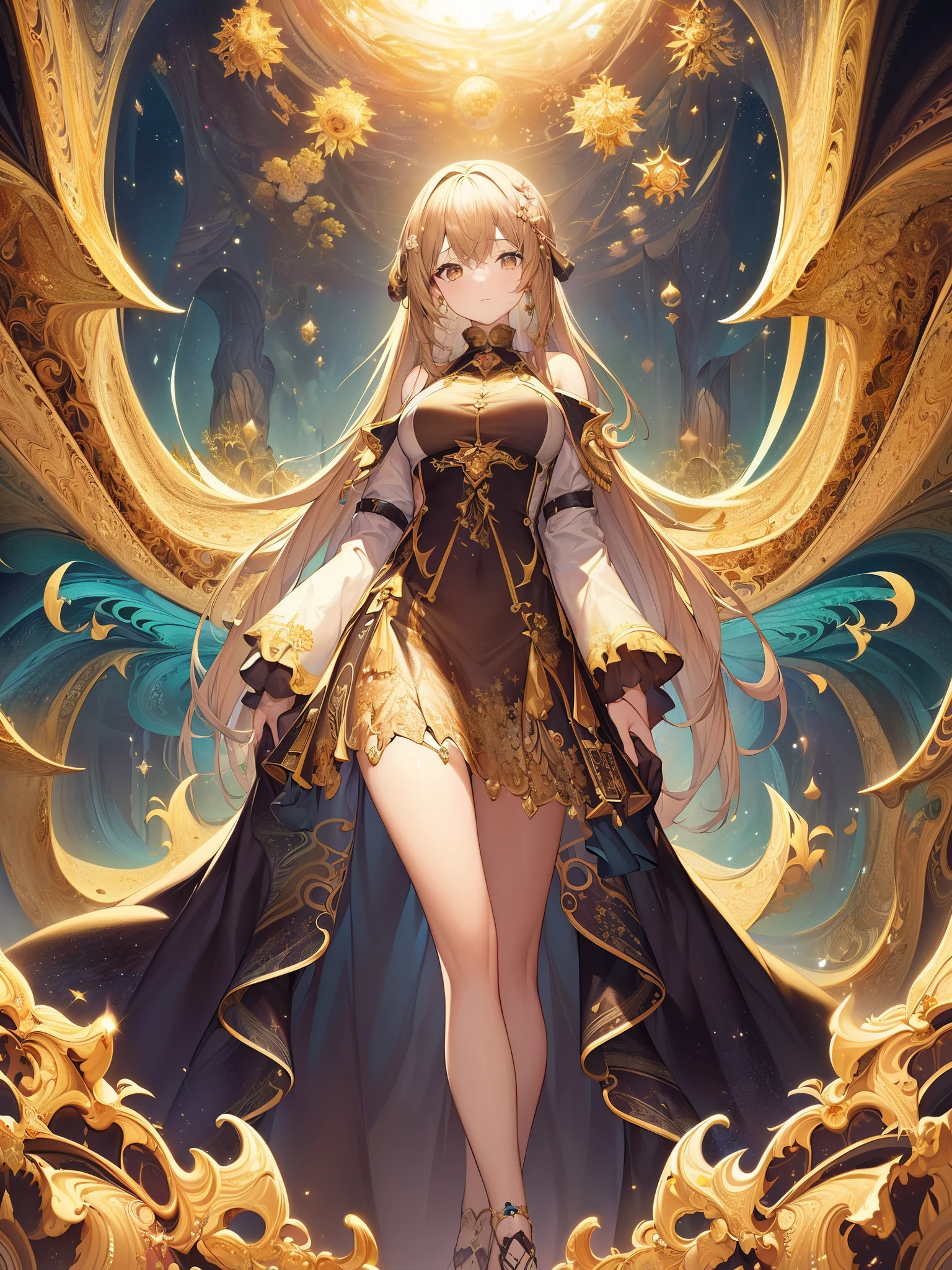 (masterpiece, top quality, best quality, official art, beautiful and aesthetic:1.2), (1girl:1.3), (fractal art:1.3),