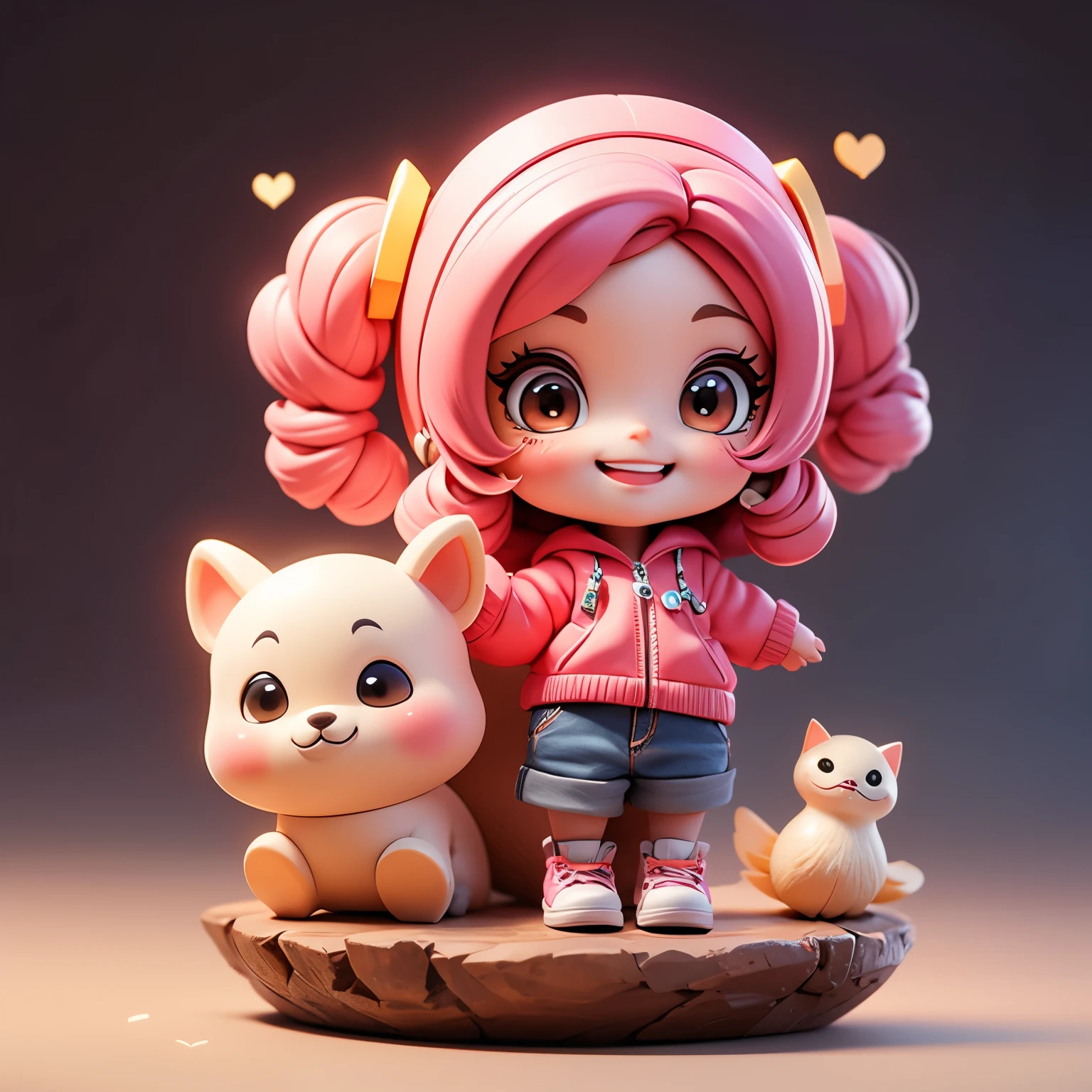 chibi doll keychain、cute smile