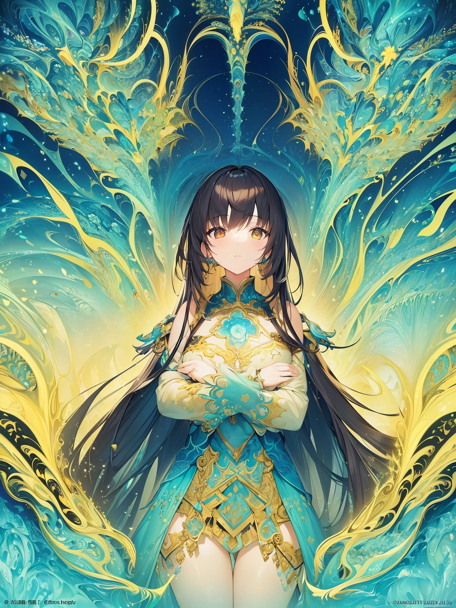 (masterpiece, top quality, best quality, official art, beautiful and aesthetic:1.2), (1girl:1.3), (fractal art:1.3),
