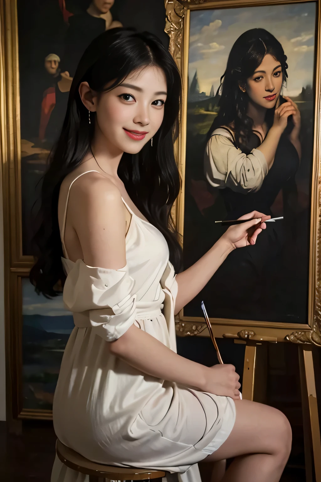 masterpiece、(((full nude)))、((((full nudeヌード)))、(((don't wear clothes、playing with toys naked))、((Low - Angle)))、exposed girl、detailed eyes、超High resolution(reality:1.4)very beautiful, beautiful skin, slender,slender body、small breasts、small breasts、((Are thin、concave abdomen))、thin and long legs、 (Super realistic), (High resolution), (8K), (very detailed), (Super detailed), details face,、NSFW、lustful、obscene appearance、(((art)))、ranch work