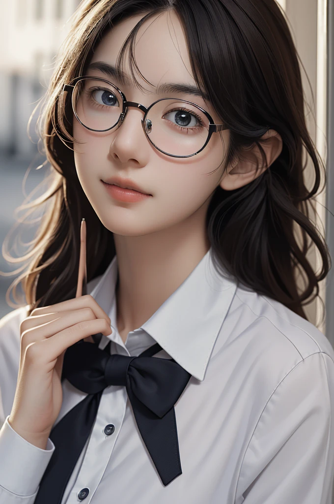 (masterpiece, best quality, photorealistic, ultra high resolution, 8K raw photo: 1.2)
1 girl wearing a school uniform, very pretty and behaved, wearing glasses, sfw,
Parmesan,
