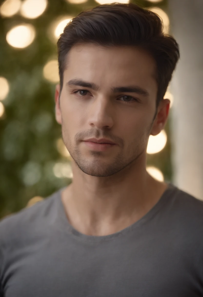 Male around 28 years old, Cabello negro natural, Camisa, VELLO, USAR SOLO UNA TOALLA ALREDEDOR DE LA CINTURA, Esvelto, Luz de velas en un ambiente OSCURO, Ultra Sharp Focus, tiro realista, Camisa Gym