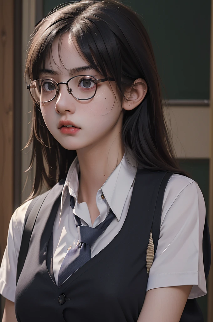 (masterpiece, best quality, photorealistic, ultra high resolution, 8K raw photo: 1.2)
1 girl wearing a schoolgirl uniform, very pretty and behaved, wearing glasses, angry, full body, sfw,
Parmesan,