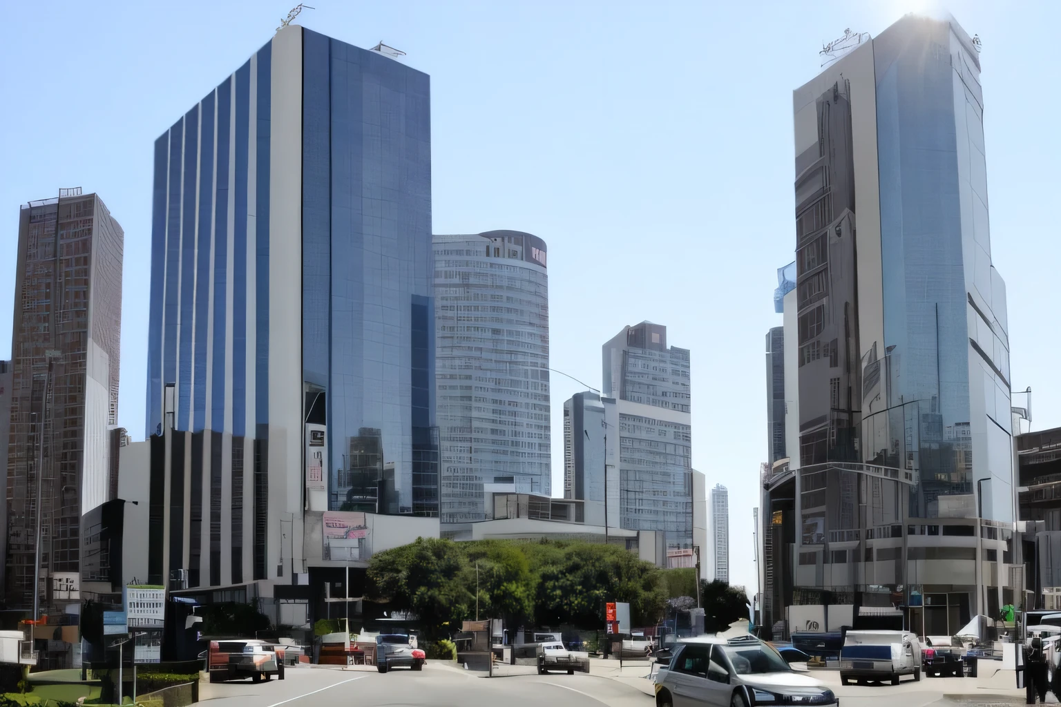 Billboards on high-rise buildings,It says Chazhi Technology
