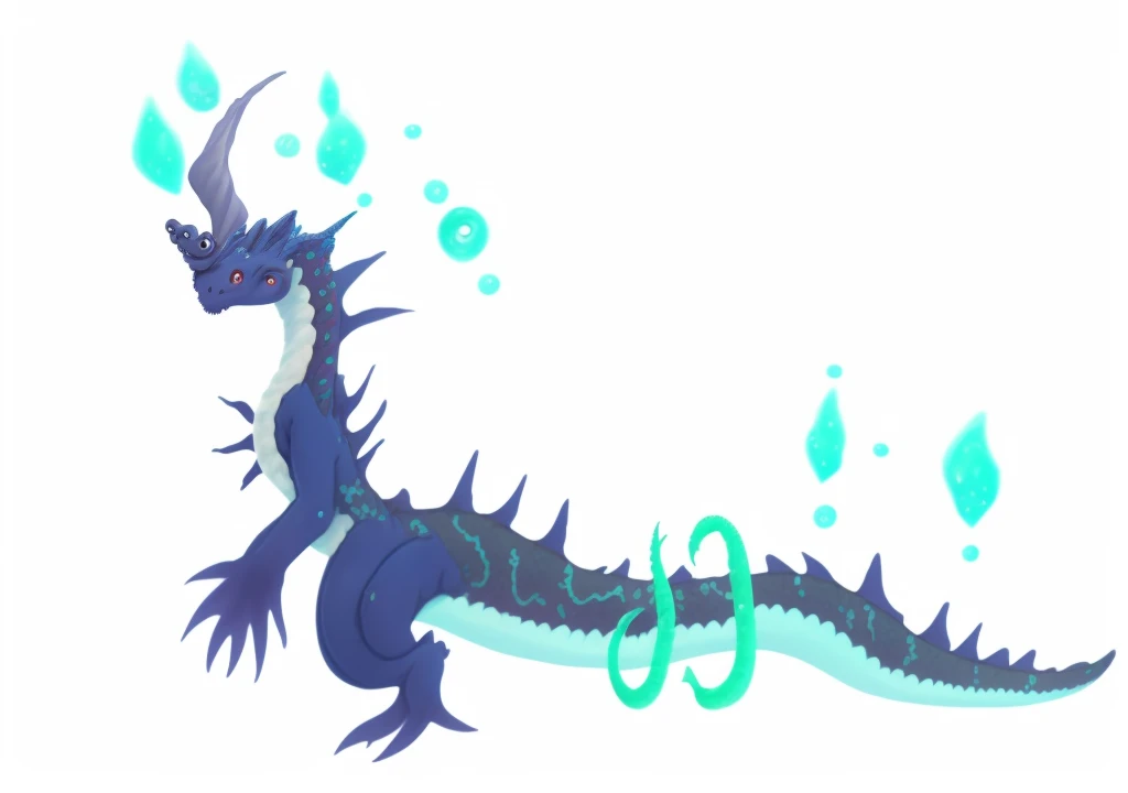 there is a cartoon dragon with a blue tail and a green tail, serpentine water monster, Water dragon, water demon, Sea Dragon, serpente do mar, water elemental, crystal dragon, underwater Sea Dragon full body, luminous water elemental, criatura bioluminiscente, underwater Sea Dragon, but like an anthropomorphic dragon, aquatic creature, bem detalhado