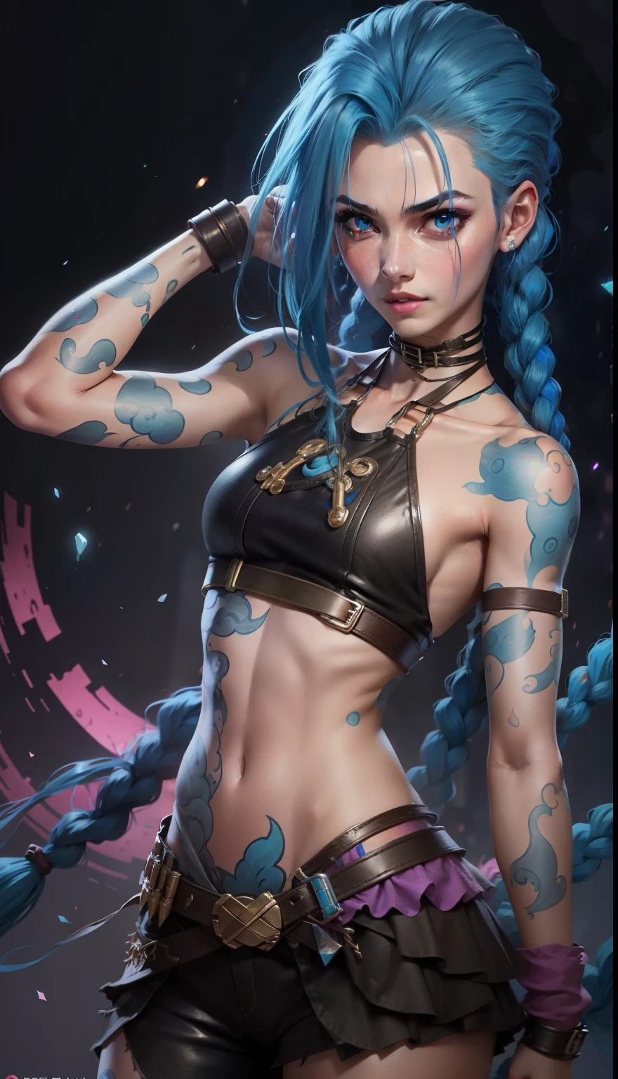 jinx usando micro biquini, de quatro, caputura imagem de lado,nua , nude