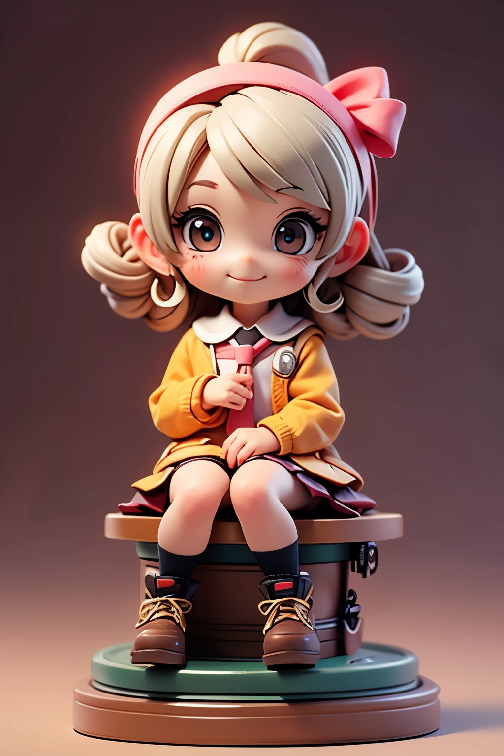 there is a keychain with a doll on it sitting on a table, style as nendoroid, chibi girl,smile, female explorer mini cute girl, nendoroid, nendoroid 3 d, small girl, kawaii realistic portrait, cute!! chibi!!! schoolgirl, chibi style, chibi anime girl, cute kawaii girl, small curvy loli