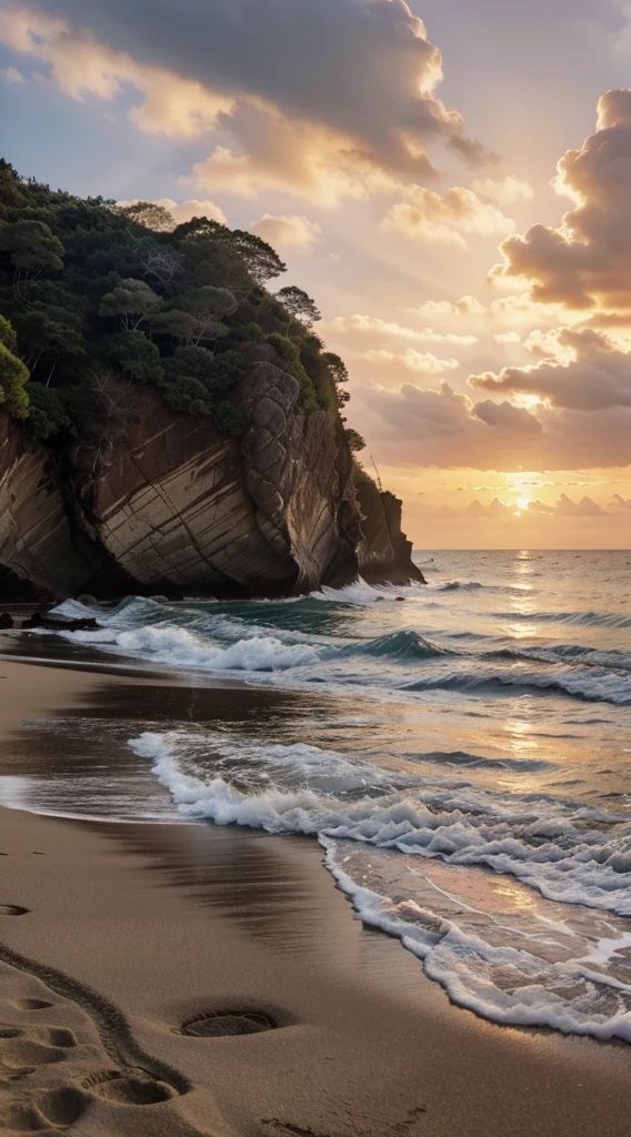 Alafid view of the beach with rocks and water at sunset, wallpaper hd, HDR photography, high quality desktop wallpaper, Today\'s featured photograph 4k, 8k, HD, Beautiful wallpaper, Magnificent background, A mystical environment, the sunset, sunrise light, Beautiful scenery, gorgeous scenery, beautiful sea landscapes, Stunning scenery, Malaysian beaches, breath-taking, vibrant sunrise, amazing background