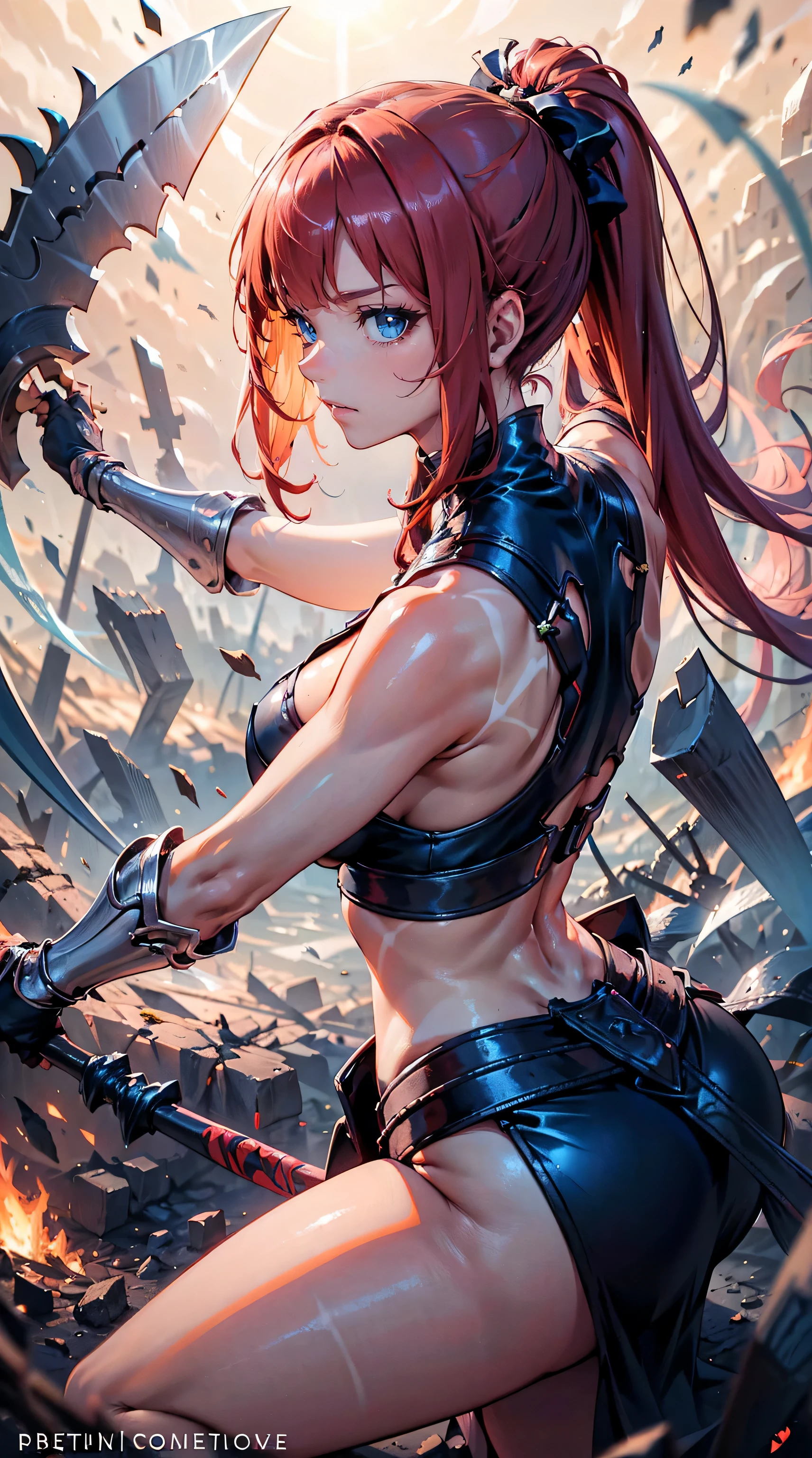 Aella is a fierce and muscular barbarian warrior with a head full of fiery red hair that cascades down her back. Her skin is tanned from years of exposure to the sun, and her piercing green eyes are always scanning her surroundings for danger. She wears a suit of armor made from the bones of her enemies, which she has defeated in battle. Her weapon of choice is a double-headed battle axe that she wields with deadly precision.