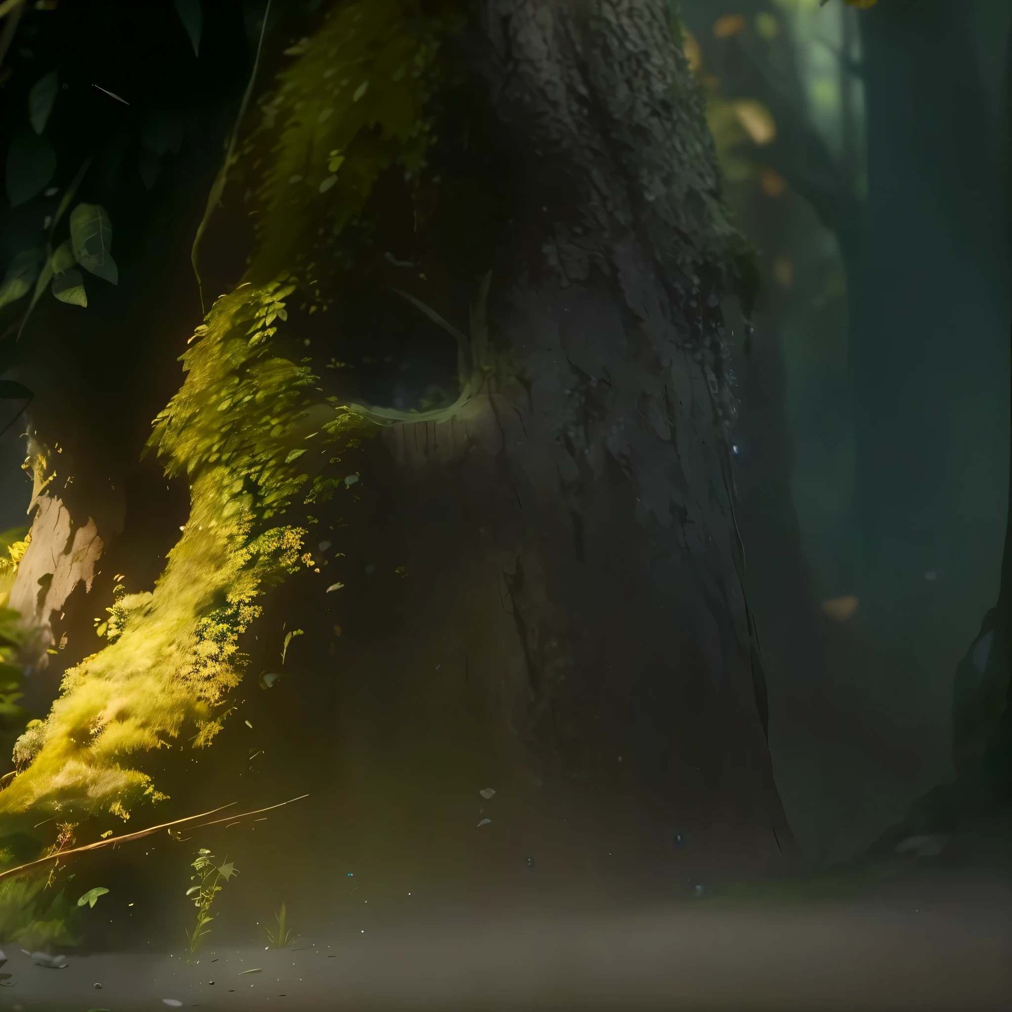 reality,Tree叶,moss,Tree,Light,fog forest