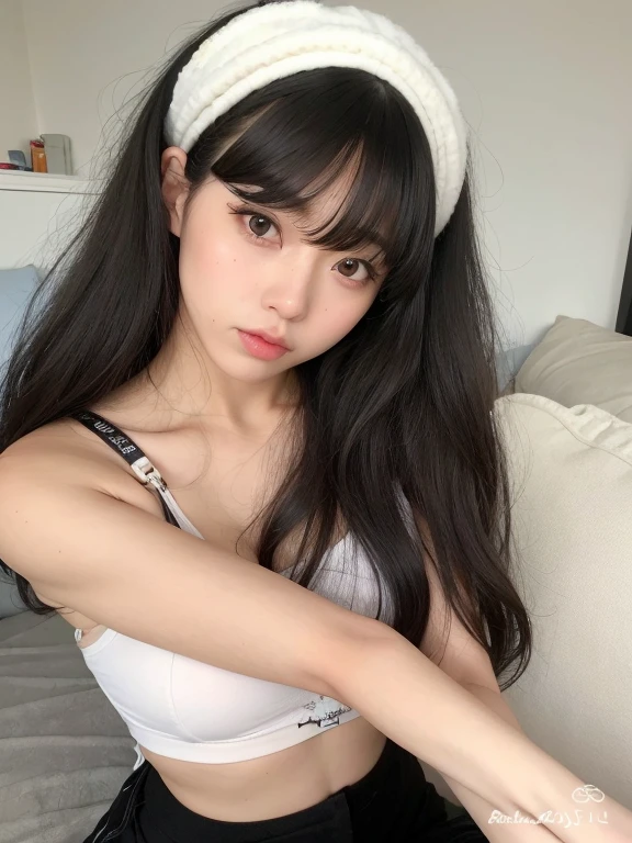 High resolution、realistic pictures、full body photo、Japanese、Beauty、beautiful woman、cute、、black bikini、panda ears、white skin、Glamour、obesity、Chubby、big breasts、big breasts、Soft milk、saggy breasts、 huge ass、long hair