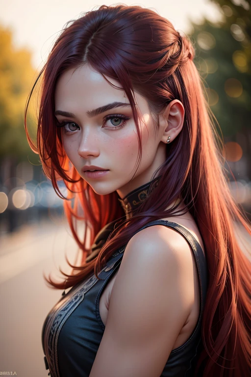 [Retrato de cuerpo entero] [Nordic fashion model aged 18-23] [cabello color rojo] [vestido como un estilo vikingo de guerreroored expression on face] [sin fondo] [type of illumination: natural  lighting], extremadamente realista, 8k, detalles locos, detalles intrincados, bellamente graduado de color, Color Grading, Cinematographer editorial, Cinematographer, bokeh, tomada con una lente de 60 mm, ISO 300, f / 4, 1/200th