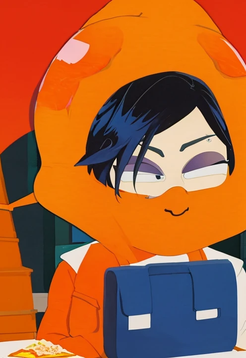 Kenny McCormick eat Nacho Cheese Pizza on Pizza Hut, Art by Kim Jung-Gi 