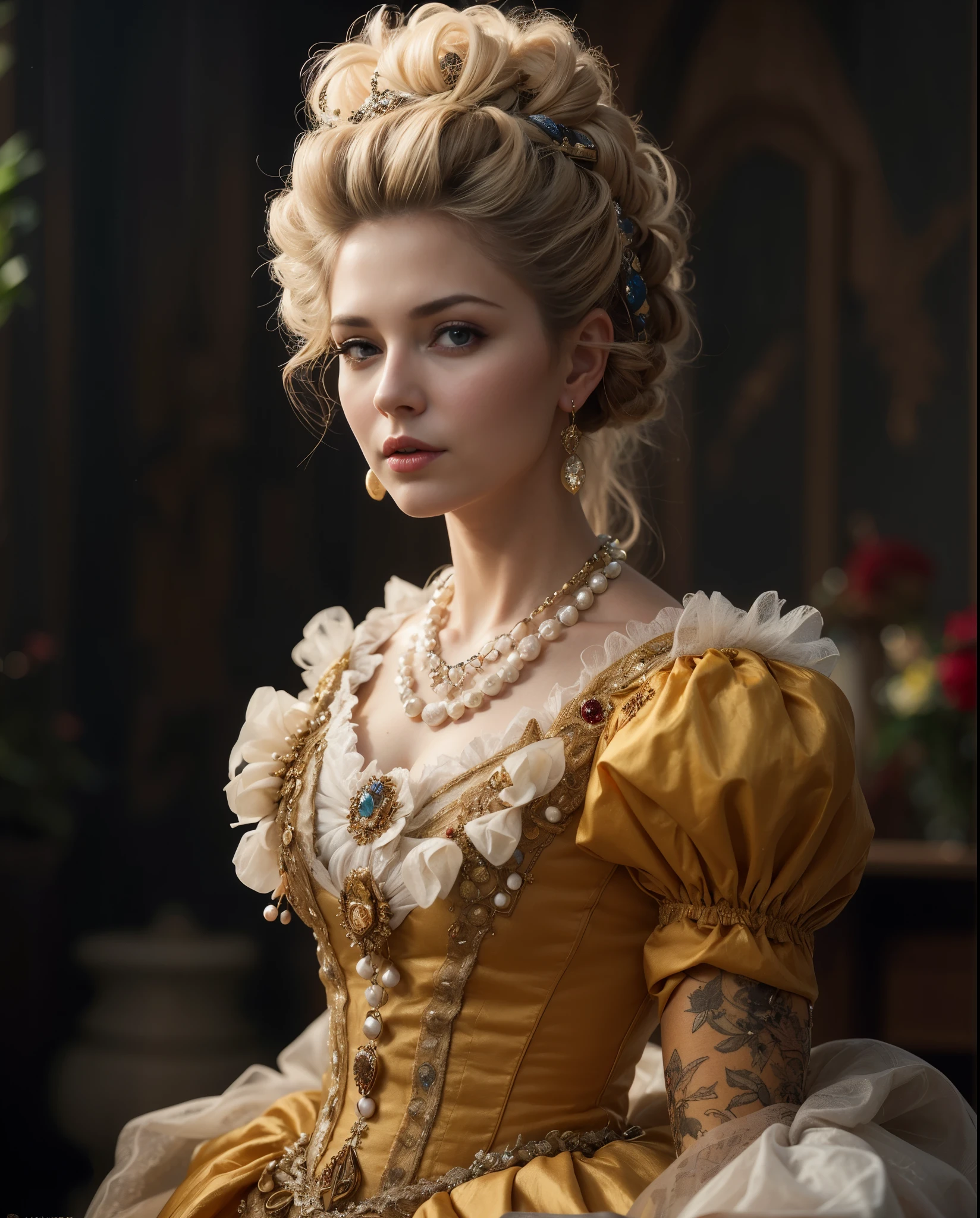 (mature russian woman:1.3), solo, black hair, blue eyes, long dress open neckline, forest, ((masterpiece)), (high quality), (best quality), (detailed), hd, perfect night lighting, detailed face, detailed body, (head scarf:1.1),