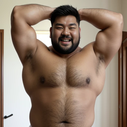 Asian々,briefs,The lid is ready,thick body hair,male muscular body,clumsy medium shot,front light,muscular upper body,fat belly,strong and sturdy body,showing the belly button,Half-man half-Asian black bear,press chest together, Gonzo,1 boy, , chest , Paizuri, between chest, in chest, chest絞り, open your mouth and laugh