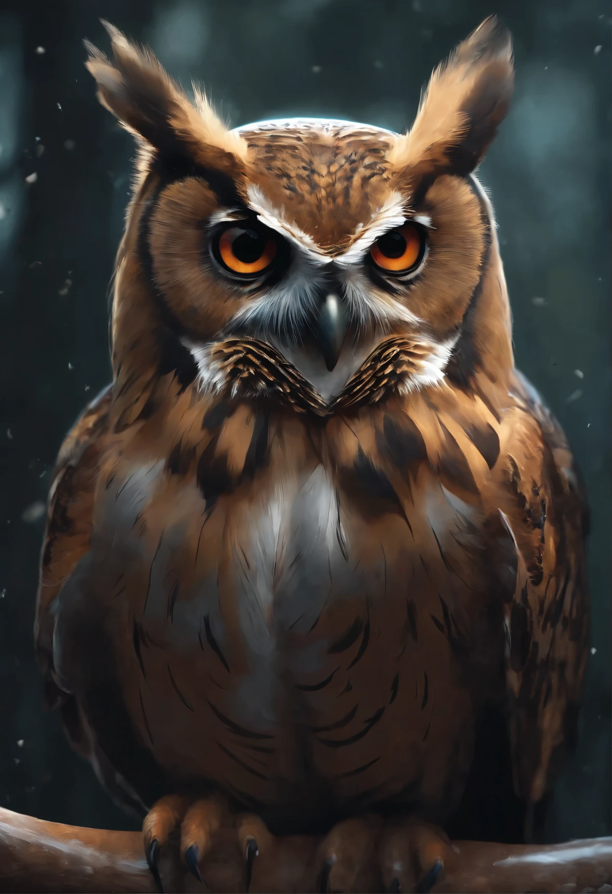 realism, realism, Makoto Shinkai, anime style,кровавая an owl, an owl обратень, angry, an owl, an owl вся в крови, окровавленный an owl в мясе сидит на глобусе в лесу, charming digital painting, Rendering of an owl, Anthropomorphic match, bloody feathers, Rendering of the Marmoset ToolBaged, Zbrush color renderer, Rendering of the Marmoset ToolBag, Octane turns into a lonely bloody mass, cute 3D rendering, bloody feathers all in the meat, cute detailed digital art, freaky owl demon with bloody feathers