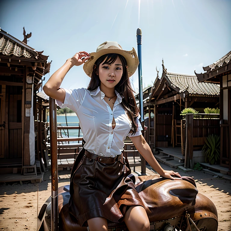 No background、Fantasy、Feathered Indian female warrior on horseback、Galloping horses
