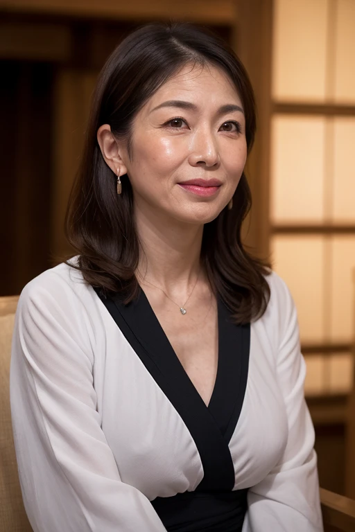 best quality, High resolution, Hires, skin definition, detailed skin, detailed eyes, detailed face, 4K, 日本人mature woman, ((solo)), (((50 years old))), (wrinkles at the corners of the eyes:1.7), (nasolabial folds:1.5), mature woman, sex appeal, sexy, fair skin, ((wavy long hair)), Looking at Viewer,(((my skin is old))), ((muscles are old)), (((Very large breasts:1.28))), ((loose breasts)), (flaccid butt), ((japanese model)), 4K, (photoReality:1.5), Reality, ticker, Beautiful, Bimbo, Perfect makeup, eye make up:1.9, small diamond necklace, earrings, {traditional Japanese kimono、luxury kimono}, smile, Public place,full body photo,