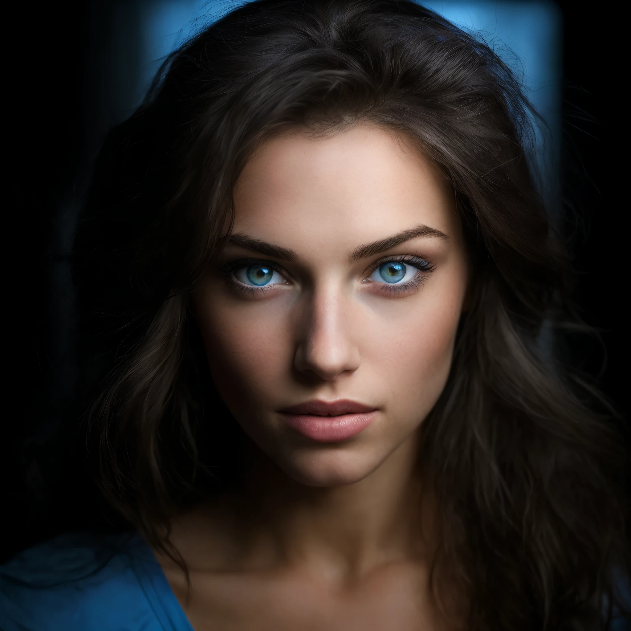 arafed woman with blue eyes and long hair posing for a picture, 7 0 mm portrait, 60mm portrait, cinematic headshot portrait, beautiful portrait lighting, portrait of a beautiful model, medium portrait soft light, soft portrait shot 8 k, photo of a beautiful woman, medium portrait top light, portrait soft low light, gorgeous face portrait, realistic face moody lighting