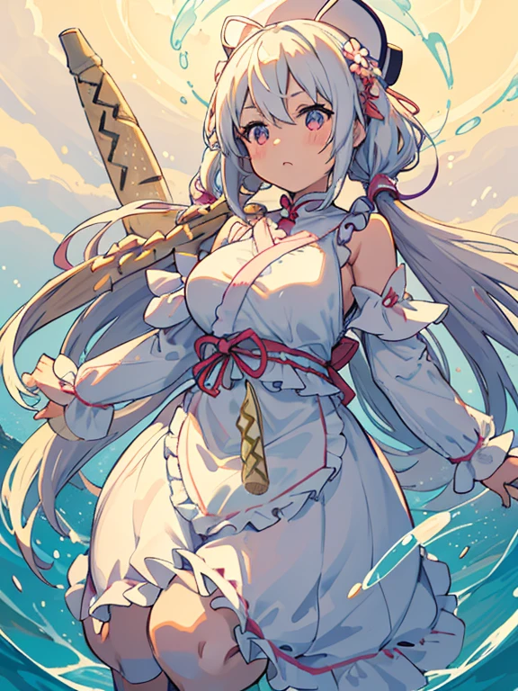 旗揚げしたRainbow frilly girl wrapped in a large amount of soap bubbles、amazing dynamism、amazing angle、A sandstorm of enormous buoyancy and luster、Glowing condensation、((((A lot of friendly large white asparagus floating and chasing each other))))、((surround each other&#39;big kinakomochi))、(((big plot twist)))、（Extra-large luminous straw with branches）、