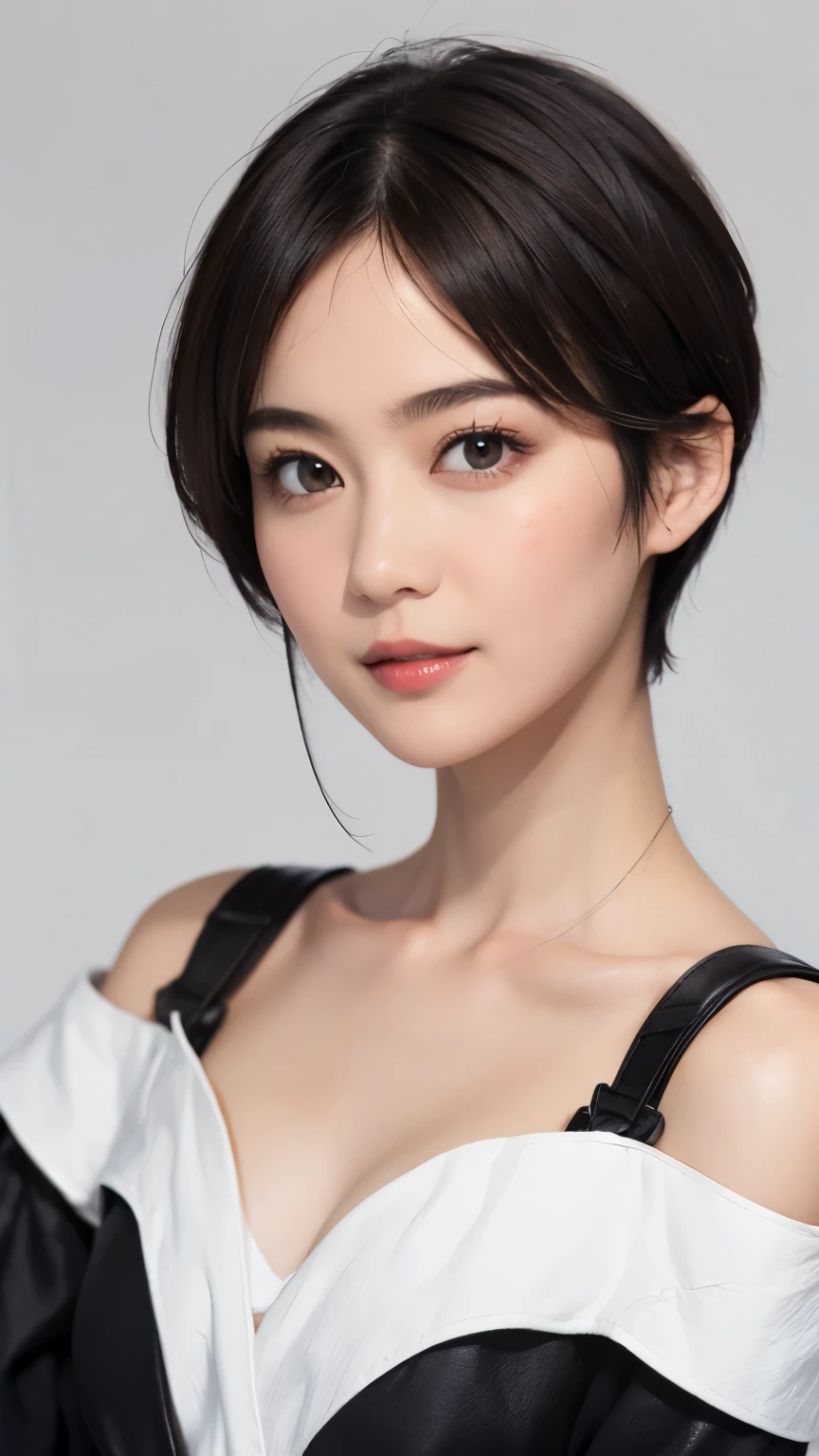 143
(20 year old woman), (surreal), (High level image quality), ((beautiful hairstyle 46)), ((short hair:1.46)), (gentle smile), (breasted:1.1), (lipstick)