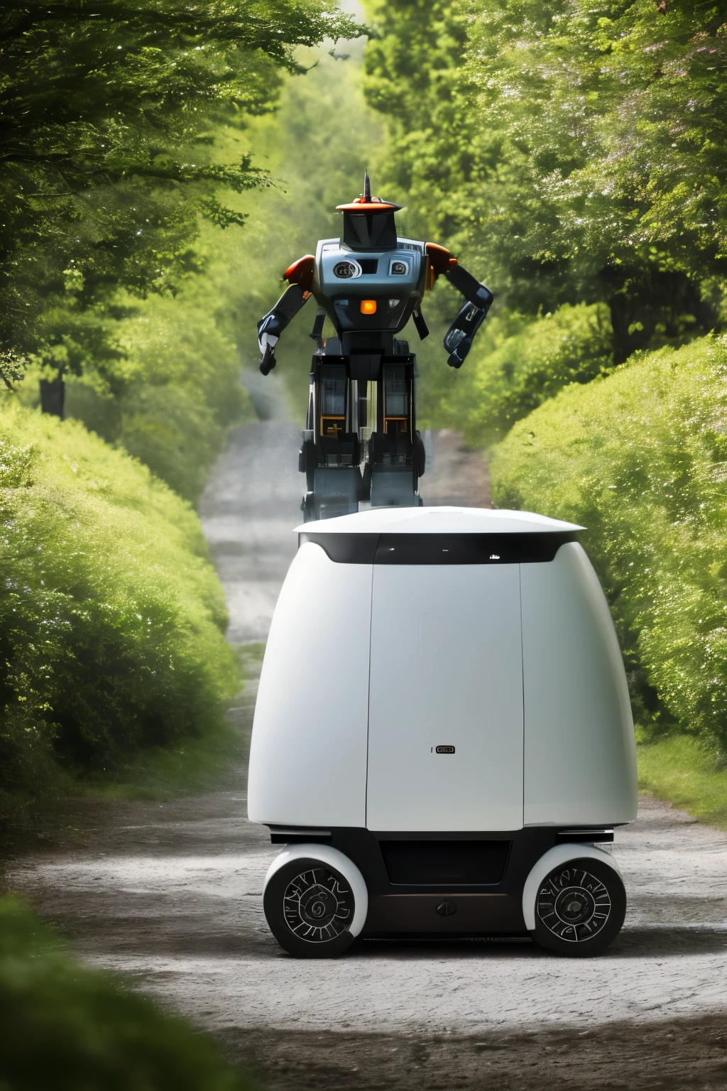 Industrial design, intelligent robots, working in strawberry fields, attracting bees through leds on robotic arms, with leds on the top and wheels on the bottom, that can move around strawberry fields,,structural design, product design, creative design, user experience, practicality, style, product rendering, 16:9, 4k