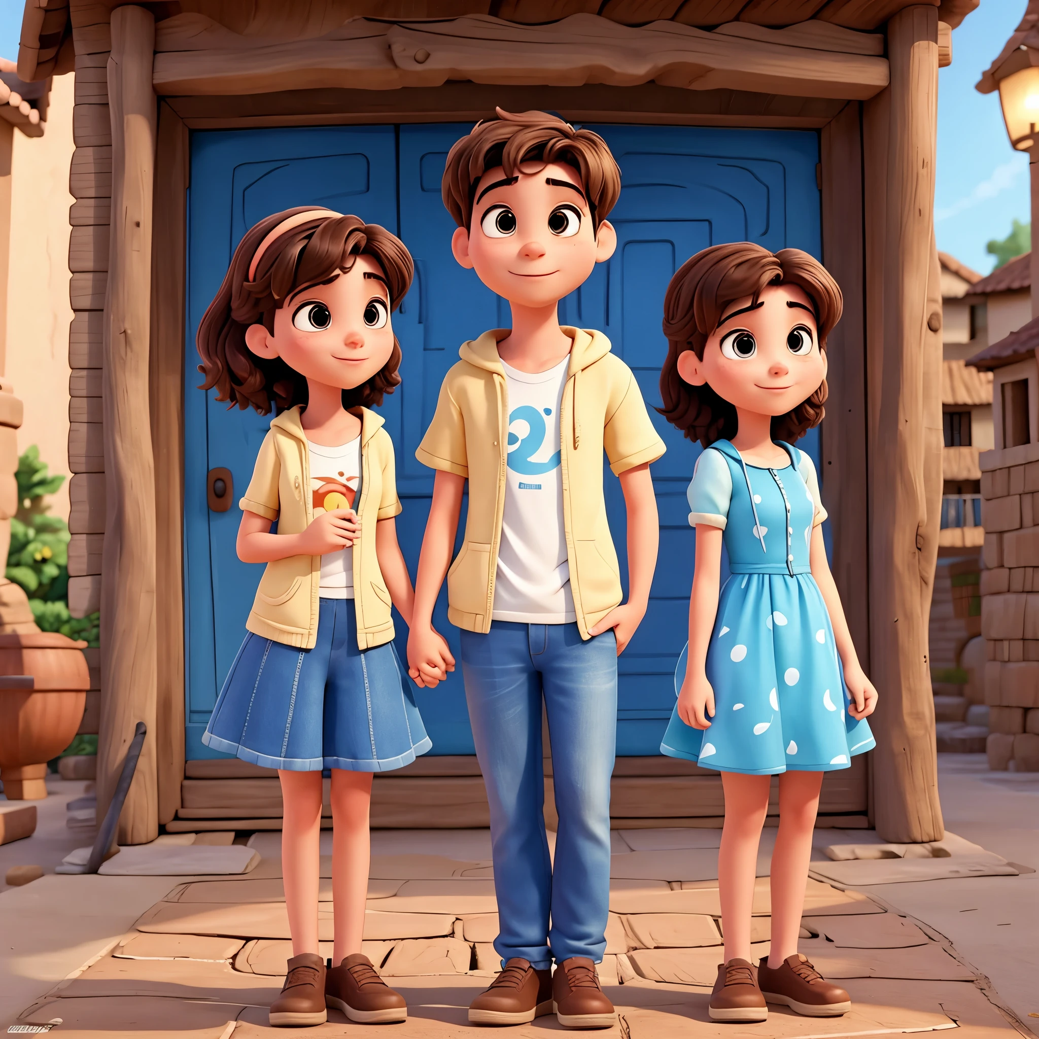 Casal de jovens em alta qualidade no estilo Disney Pixar