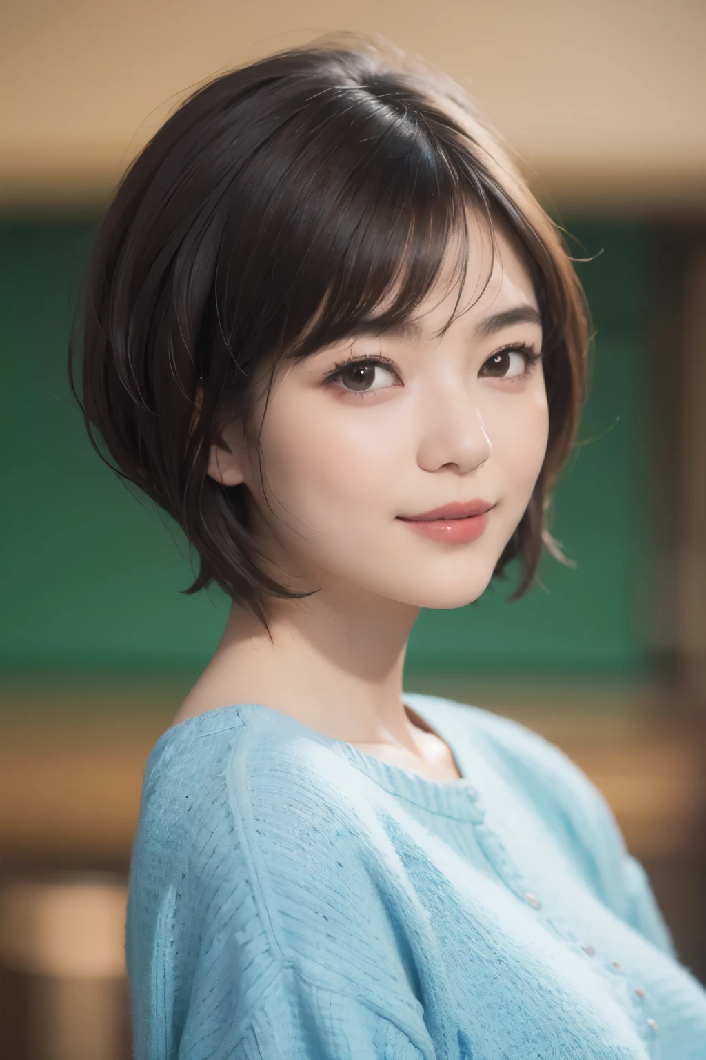 143
(20 year old woman), (surreal), (High level image quality), ((beautiful hairstyle 46)), ((short hair:1.46)), (gentle smile), (breasted:1.1), (lipstick)