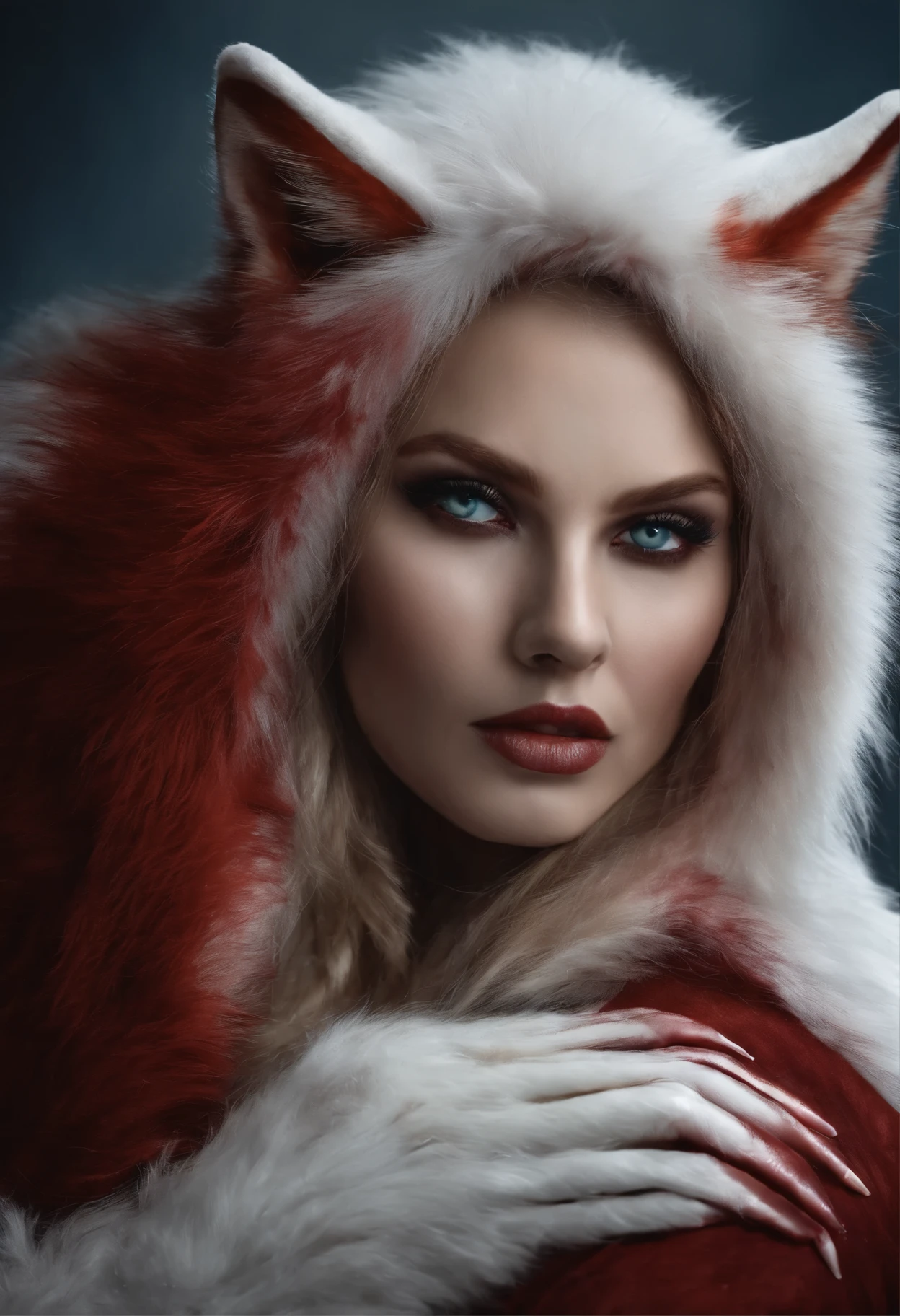Lisa, contact me, fox tearing meat, fox fur covered in blood, evil fox, fox tears monster