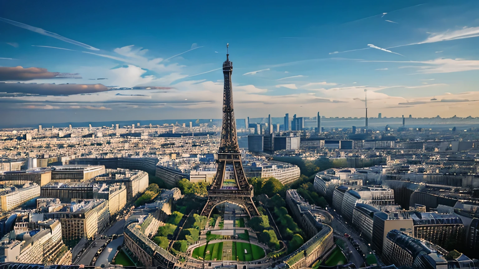 Eiffel Tower,overlooking angle,City
