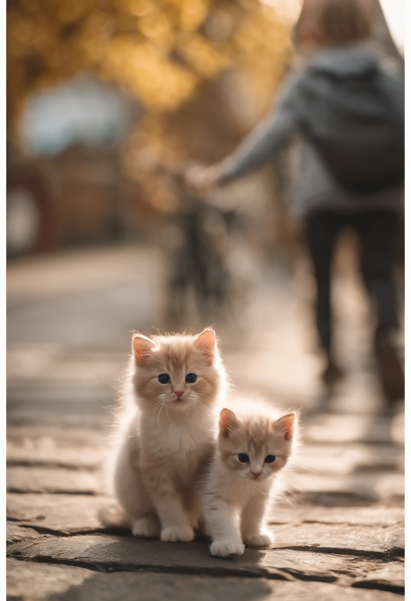 I have two little kittens, a cute little cat, cute kittens, Cutest, Incredibly cute, Adorable and cute, And cute and lovely. They are walking down the street with backpacks, Walking together, commute, Proudly walk down the street, And the cat walking. They are cute in the style of 🍂 and 🍁, Adorable and cute, Cute and adorable, oh, nice and cute. They are known as real-life Tom and Jerry.