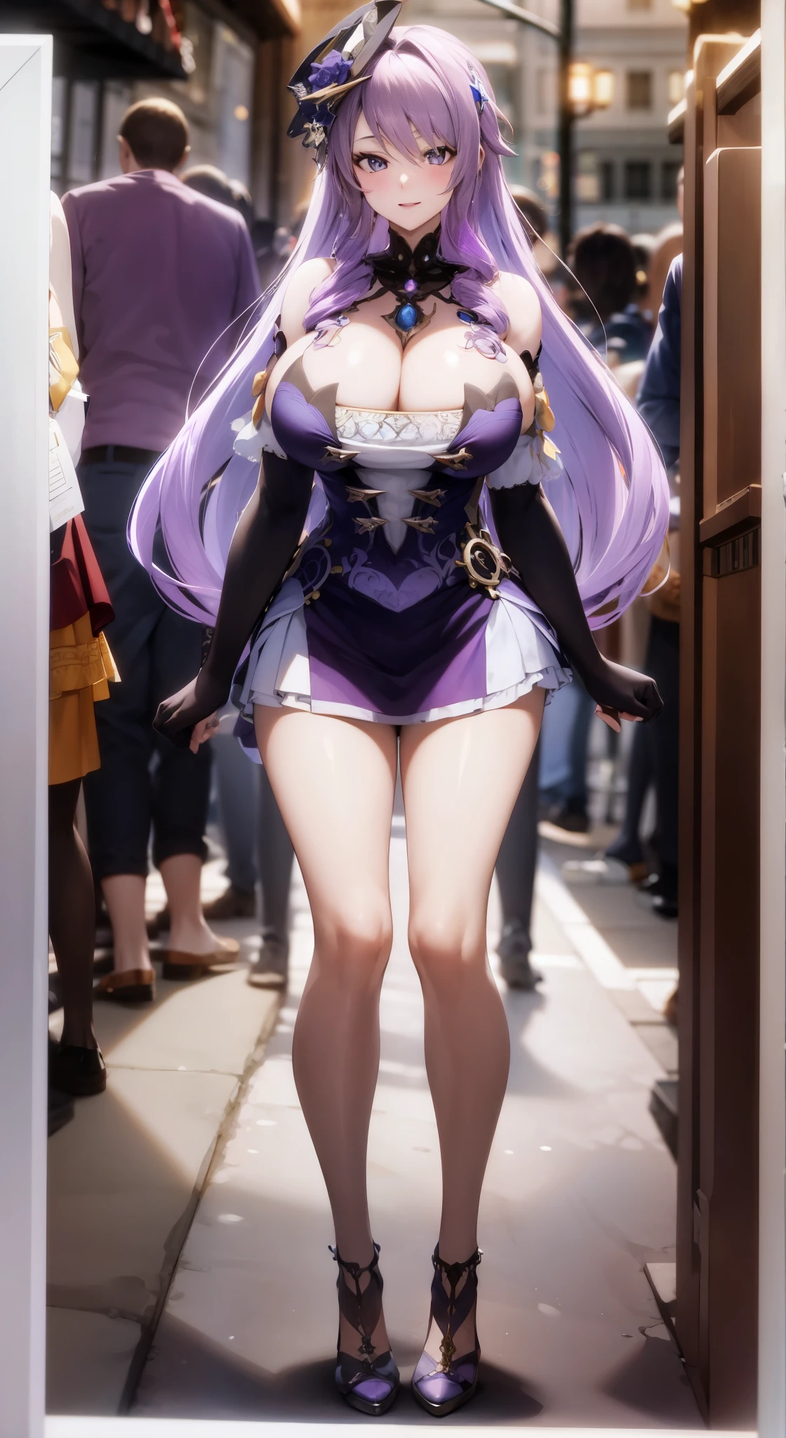 Gorgeous purple hair,age wife,Big breasts,Real-time 2D images