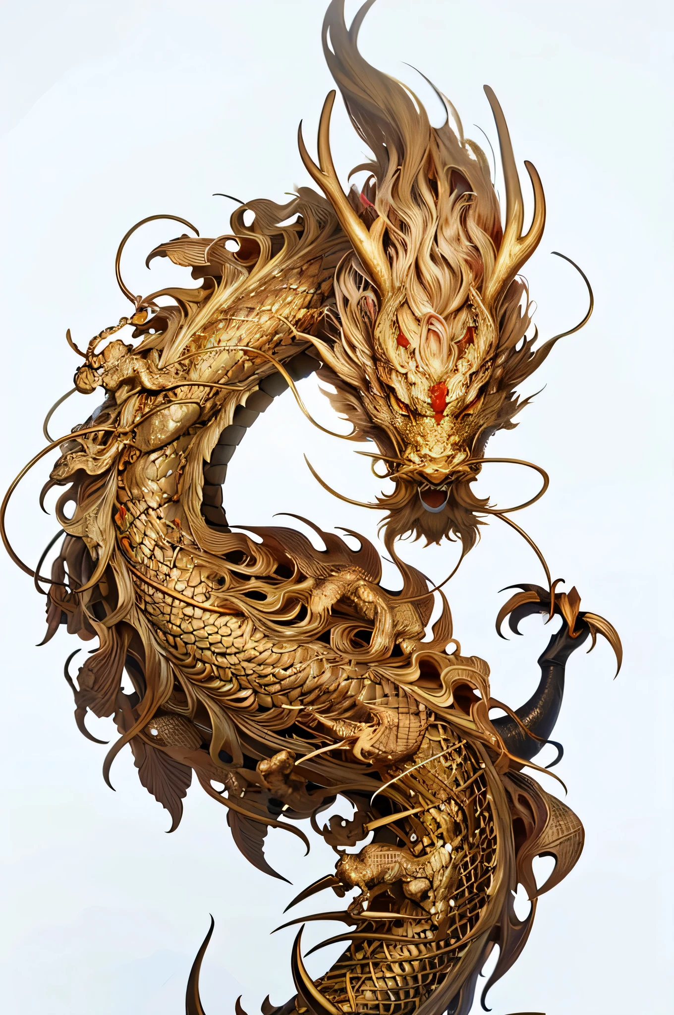 logo,masterpiece,(on white background:1),Golden Chinese dragon, surrounded by gold dust,Black flowers, Tree,petal,wind,oh, Oh, God,long wavy body,fangs,fantasy, myth, high quality, Very detailed, masterpiece, epic,particle effect,Dynamic effects,Sun in the background