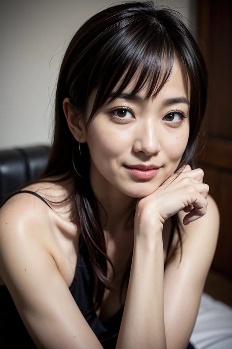 (top-quality, 16K, masterpiece:1.3), (ultra detailed), (masterpiece), (best quality), Highest quality, Realistic, Surreal, Highest quality, Extremely detailed CG, Very delicate, 16K wallpaper, High resolution, A woman in a management position at a prestigious company, (38歳), ((Silky hair:1.2)), (beautiful short hair:1.2), BREAK ((upper body:1.5)), ((look into the viewer's eyes:1.5)), ((looking at viewer:1.5)), ((Front view:1.5)), ((from front:1.5)), BREAK cute girl, short girl, short arms, ((small eyes)), fleeting atmosphere, ((thin eyebrows:1.2)), ((thin lips:1.5)), ((orgasm:1.5)), ((ecstasy:1.5)), ((mole under eye:1.2)), BREAK ((small breast)), (((little girl's body:1.5))), (((petite body:1.5))), pretty girl, ((UNTITLED business suit:1.2)), ((Very simple necklace)), With a large window Japanese office, ((Working at desk:1.5)), Japanese, slender body, very detailed, detailed fingers, detailed hands, detailed eyes, detailed legs, accurate and perfect human anatomy, real human skin,