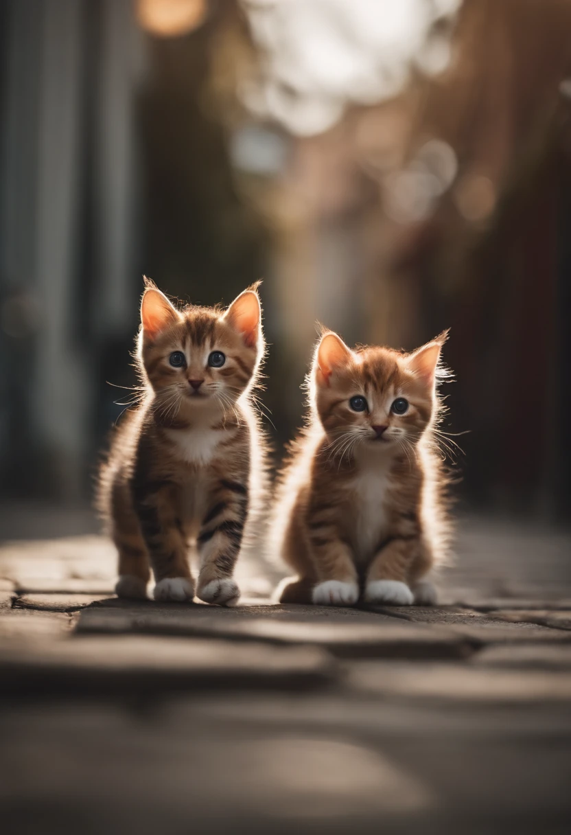 I have two little kittens, a cute little cat, cute kittens, Cutest, Incredibly cute, Adorable and cute, And cute and lovely. They are walking down the street with backpacks, Walking together, commute, Proudly walk down the street, And the cat walking. They are cute in the style of 🍂 and 🍁, Adorable and cute, Cute and adorable, oh, nice and cute. They are known as real-life Tom and Jerry.